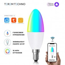 Умная лампочка Tuya с Алисой от Яндекса 5вт WiFi E14 с таймером с голосовым управлением для дома
