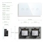 Два умных двойных WiFi выключателя Terem Techno в одной рамке Tuya / Smart Life / Digma сенсорные серые для Алисы работает как с нулевым проводом так и без него
