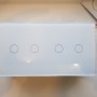 Два умных двойных WiFi выключателя Tuya в одной рамке сенсорные белые для Алисы работает как с нулевым проводом так и без него