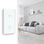 Два умных одиночных WiFi выключателя Tuya в одной рамке сенсорные белые для Алисы от Яндекса работает как с нулевым проводом так и без него