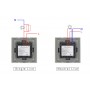 Два умных WiFi выключателя Terem Techno одиночный и двойной в одной рамке Tuya / Smart Life / Digma сенсорные серые для Алисы работает как с нулевым проводом так и без