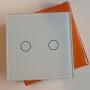Повторитель переключатель беспроводной для умного WiFi выключателя с Алисой от Яндекс Tuya RF433 двойной стеклянный белый