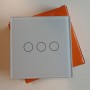 Повторитель выключатель беспроводной для умного WiFi выключателя с Алисой от Яндекса Tuya RF433 тройной стеклянный белый