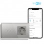 Розетка и умный WiFi выключатель Terem Techno тройной с Алисой стеклянный серый с таймером с голосовым управлением Tuya / Smart Life / Digma умным домом