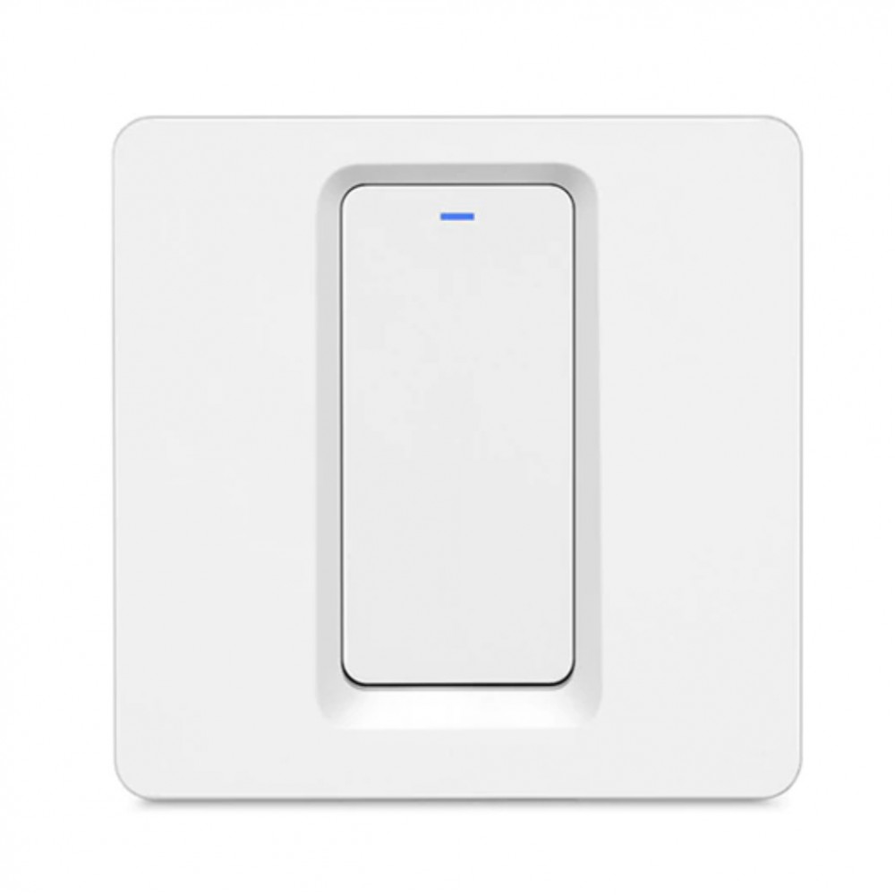 Умный одноклавишный выключатель WiFi+Bluetooth Tuya с Алисой УНИВЕРСАЛЬНЫЙ БЕЗ НУЛЯ И С НУЛЕМ  белый импульсный