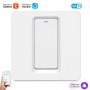 Умный одноклавишный выключатель WiFi+Bluetooth Tuya с Алисой УНИВЕРСАЛЬНЫЙ БЕЗ НУЛЯ И С НУЛЕМ  белый импульсный