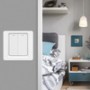 Умный двухклавишный выключатель WiFi+Bluetooth Tuya с Алисой УНИВЕРСАЛЬНЫЙ БЕЗ НУЛЯ И С НУЛЕМ  белый импульсный