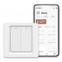 Умный двухклавишный выключатель WiFi+Bluetooth Tuya с Алисой УНИВЕРСАЛЬНЫЙ БЕЗ НУЛЯ И С НУЛЕМ  белый импульсный