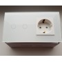 Розетка и умный выключатель двойной WiFi Tuya для Алисы от Яндекса стеклянная белая с таймером с голосовым управлением умным домом