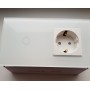 Розетка и умный выключатель одиночный WiFi Tuya для Алисы от Яндекса стеклянный белый с таймером с голосовым управлением умным домом