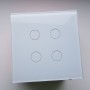 Умный выключатель с Алисой Яндекс Tuya WiFi RF433 4х клавишный сенсорный УНИВЕРСАЛЬНЫЙ БЕЗ НУЛЯ И С НУЛЕМ белый стеклянный