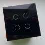 Умный выключатель с Алисой Яндекс Tuya WiFi RF433 4х клавишный сенсорный УНИВЕРСАЛЬНЫЙ БЕЗ НУЛЯ И С НУЛЕМ черный стеклянный