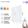 Умный выключатель с Алисой Яндекс Tuya WiFi RF433 одиночный сенсорный УНИВЕРСАЛЬНЫЙ БЕЗ НУЛЯ И С НУЛЕМ белый стеклянный