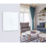 Умный WiFi выключатель Tuya для Алисы от Яндекса с НУЛЕМ и БЕЗ НУЛЯ одиночный сенсорный с металлической рамкой белый стеклянный
