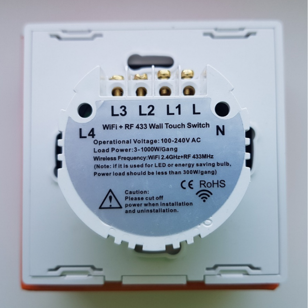 Умный выключатель с Алисой Яндекс Tuya WiFi RF433 тройной сенсорный УНИВЕРСАЛЬНЫЙ БЕЗ НУЛЯ И С НУЛЕМ белый стеклянный