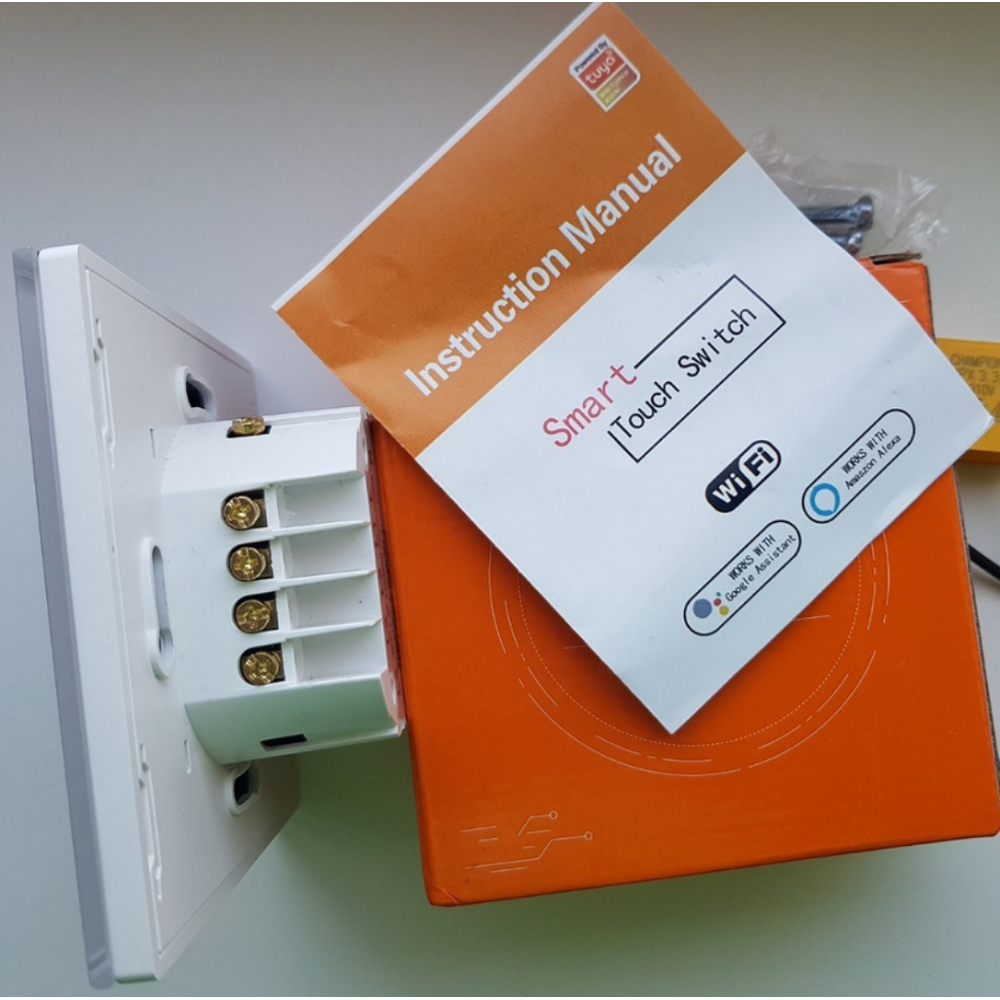 Умный выключатель с Алисой Яндекс Tuya WiFi RF433 тройной сенсорный УНИВЕРСАЛЬНЫЙ БЕЗ НУЛЯ И С НУЛЕМ белый стеклянный