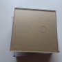 Умный WiFi выключатель Tuya для Алисы от Яндекса с НУЛЕМ и БЕЗ НУЛЯ двойной сенсорный с металлической рамкой золотой стеклянный