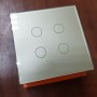 Умный выключатель Tuya с Алисой  WiFi RF433 4х клавишный сенсорный УНИВЕРСАЛЬНЫЙ БЕЗ НУЛЯ И С НУЛЕМ золотой стеклянный