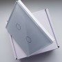 Умный WiFi выключатель Tuya для Алисы от Яндекса с НУЛЕМ и БЕЗ НУЛЯ двойной сенсорный с металлической рамкой белый стеклянный