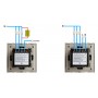 Умный WiFi выключатель Tuya для Алисы от Яндекса с НУЛЕМ и БЕЗ НУЛЯ двойной сенсорный с металлической рамкой белый стеклянный