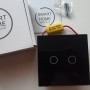Умный WiFi выключатель Tuya для Алисы от Яндекса с НУЛЕМ и БЕЗ НУЛЯ двойной сенсорный с металлической рамкой черный стеклянный