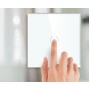 Умный WiFi выключатель Tuya для Алисы от Яндекса с НУЛЕМ и БЕЗ НУЛЯ одиночный сенсорный с металлической рамкой белый стеклянный