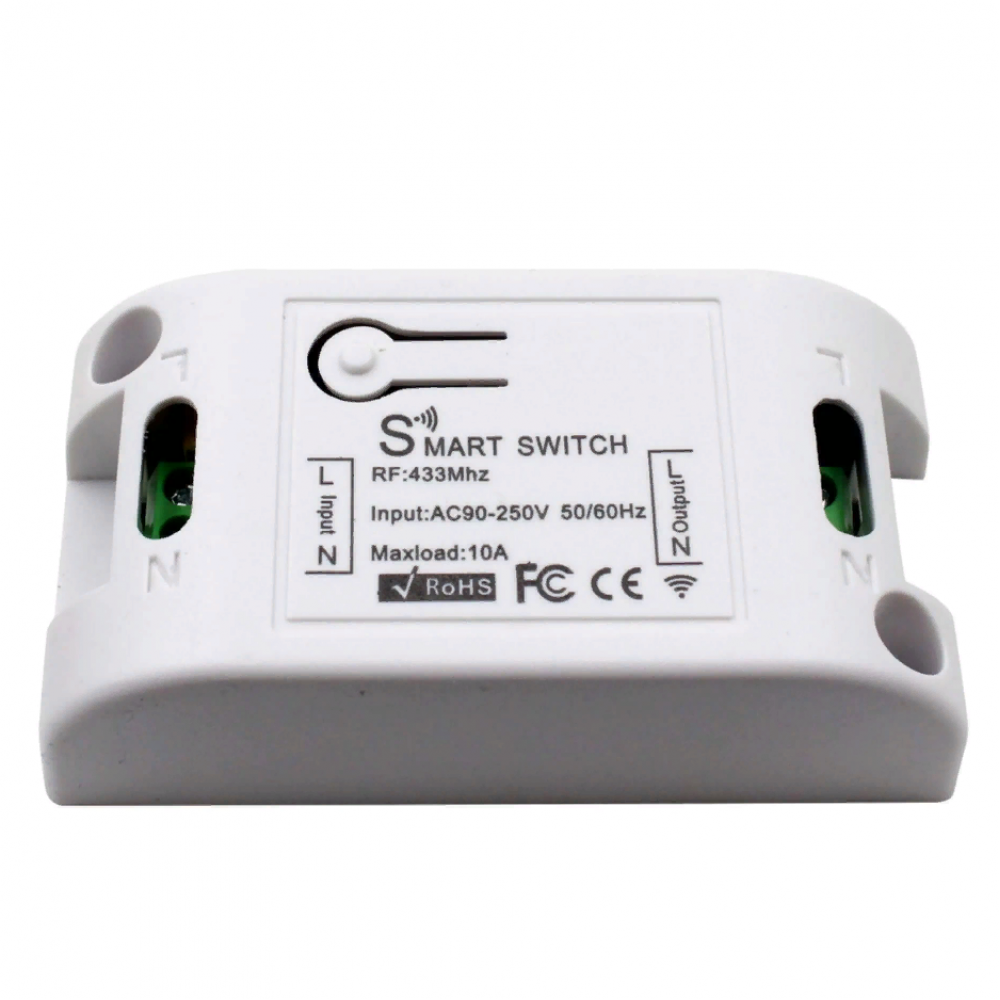 Умное реле WiFi + RF433 беспроводной выключатель Tuya с Алисой от Яндекса дистанционное управление  для умного дома белый с голосовым управлением