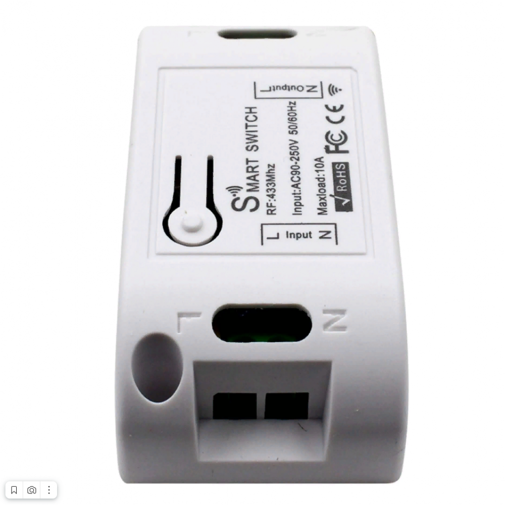 Умное реле WiFi + RF433 беспроводной выключатель Tuya с Алисой от Яндекса дистанционное управление  для умного дома белый с голосовым управлением