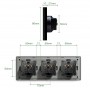 Тройная встраиваемая электрическая розетка Terem Techno с заземлением на 16А стеклянная серая