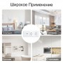 Тройной блок двойная встраиваемая электрическая розетка с заземлением на 16А  антенна для ТВ и RJ45 для интернет кабеля стеклянная белая