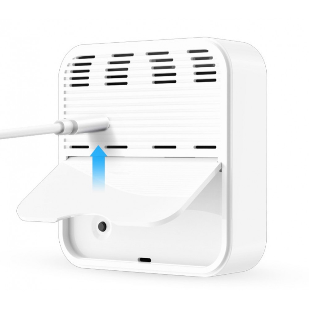 Умный датчик температуры и влажности WiFi Tuya для умного дома с дистанционным управлением белый работает без шлюза