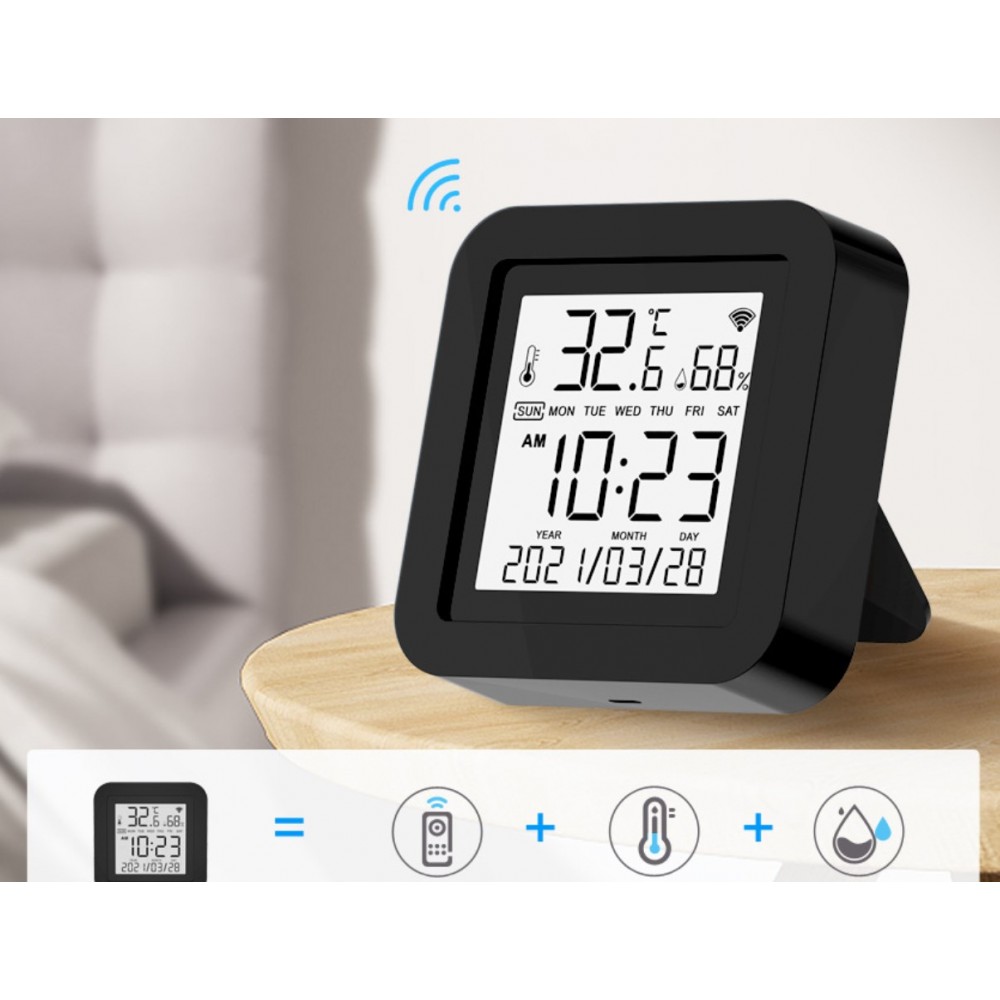 Умный датчик температуры и влажности и умный пульт Tuya для Алисы WiFi ИК  Tuya для умного дома с дистанционным управлением черный работает без шлюза  купить