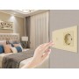 Розетка и умный выключатель одиночный WiFi Tuya с Алисой стеклянный золотой с таймером с голосовым управлением умным домом