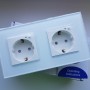 Умная двойная встроенная розетка Tuya для Алисы Яндекса WiFi 16А с таймером стеклянная белая с голосовым управлением умным домом