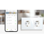 Умная двойная встроенная розетка Tuya для Алисы Яндекса WiFi 16А с таймером стеклянная белая с голосовым управлением умным домом