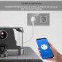Умная двойная WiFi встроенная розетка с Яндекс Алисой 16А Tuya с таймером стеклянная серая с голосовым управлением умным домом