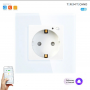 Умная встроенная розетка с Алисой от Яндекс Tuya WiFi 16А с таймером стеклянная белая с голосовым управлением умным домом