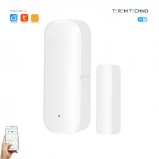 Беспроводной датчик на открывание двери / окна WiFi Tuya для умного дома округлый с дистанционным управлением белый