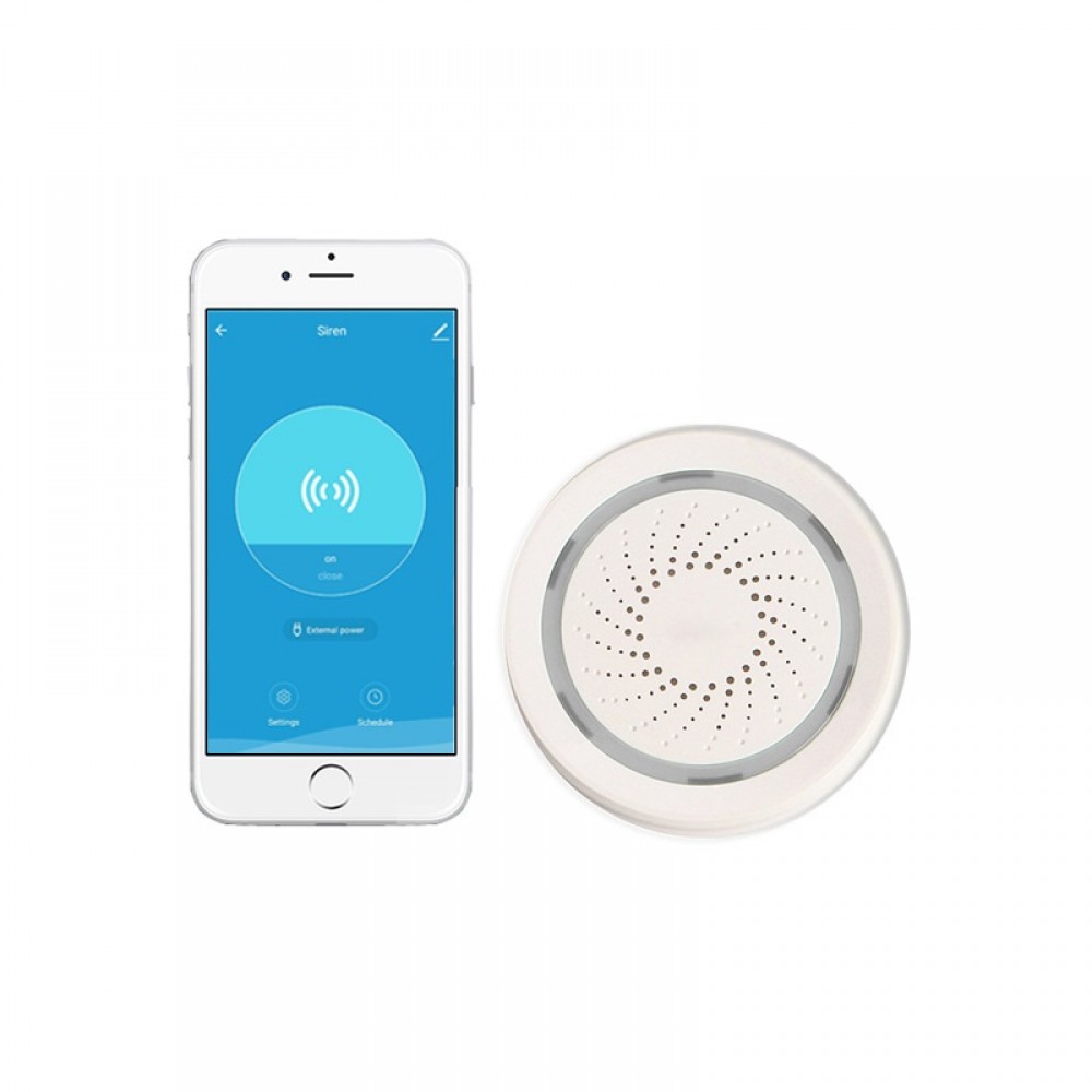 Умная беспроводная WiFi сирена тревоги Terem Тechno дистанционное  управление от Tuya / Smart Life / Digma для умного дома белая купить