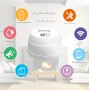 Умный беспроводной WiFi датчик протечки воды Tuya дистанционное управление от для умного дома белый со встроенной сиреной