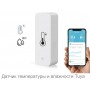 Умный беспроводной WiFi датчик температуры и влажности Tuya дистанционное управление для умного дома белый работает без шлюза