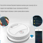 Умный беспроводной  WiFi датчик дыма Tuya дистанционное управление для умного дома белый с сиреной