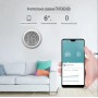 Умный датчик температуры и влажности WiFi Tuya для умного дома с дистанционным управлением круглый белый работает без шлюза