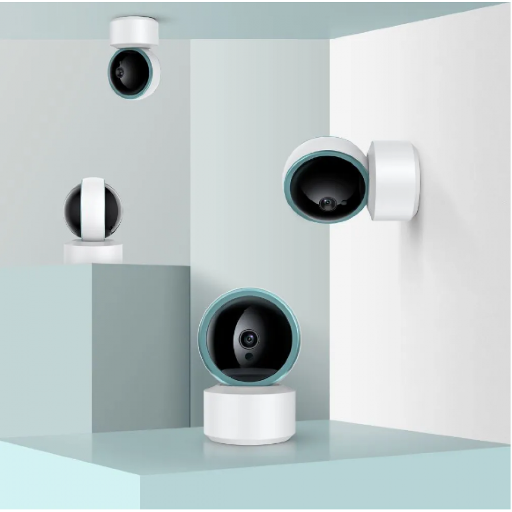 Умная беспроводная IP видеокамера Tuya Smart WiFi для видеонаблюдения поворотная на 360гр карта до 128гбс датчиком движения ночной режим