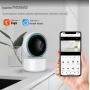 Умная беспроводная IP видеокамера Tuya Smart WiFi для видеонаблюдения поворотная на 360гр карта до 128гбс датчиком движения ночной режим